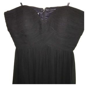 Donna Morgan Black Silk Chiffon Strapless Dress